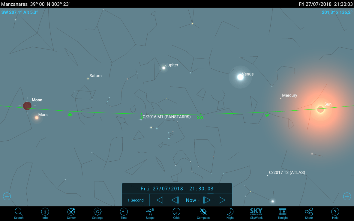 Horizonte con el orto lunar