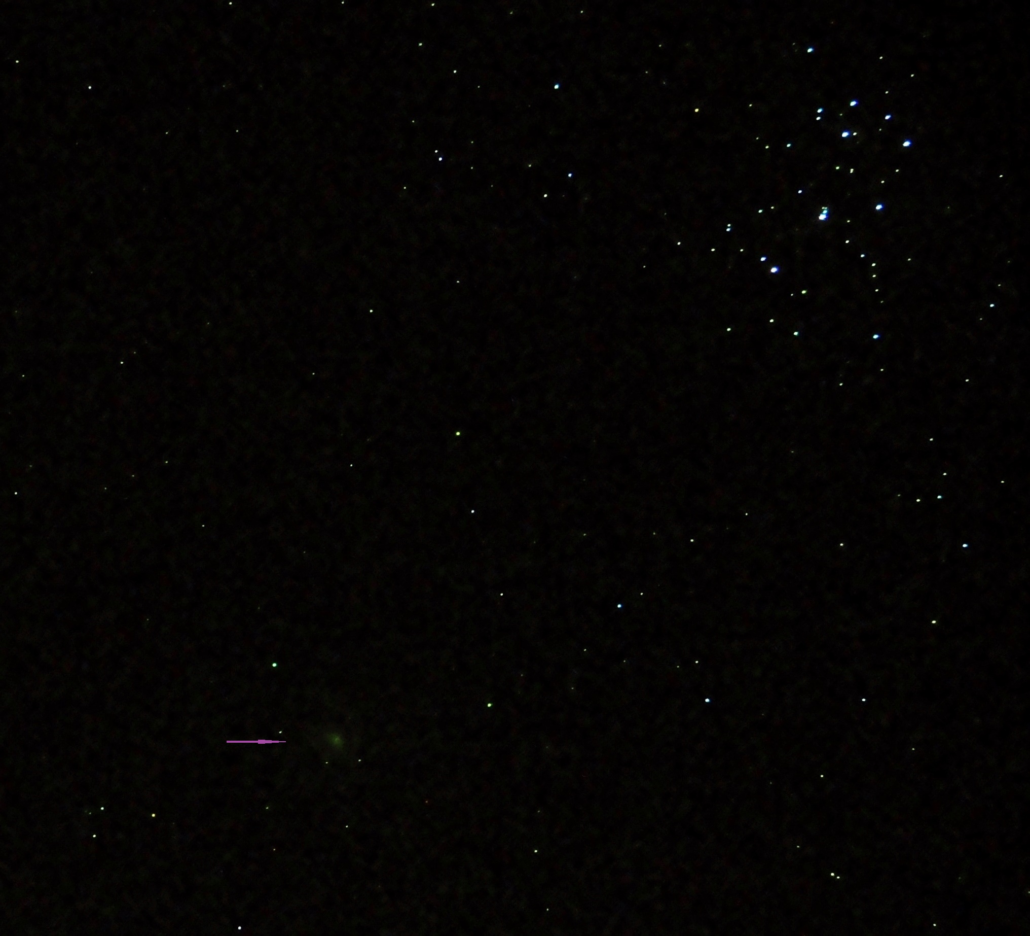 Cometa 46P/ Wirtanen y las Pléyades el 16-12-2018