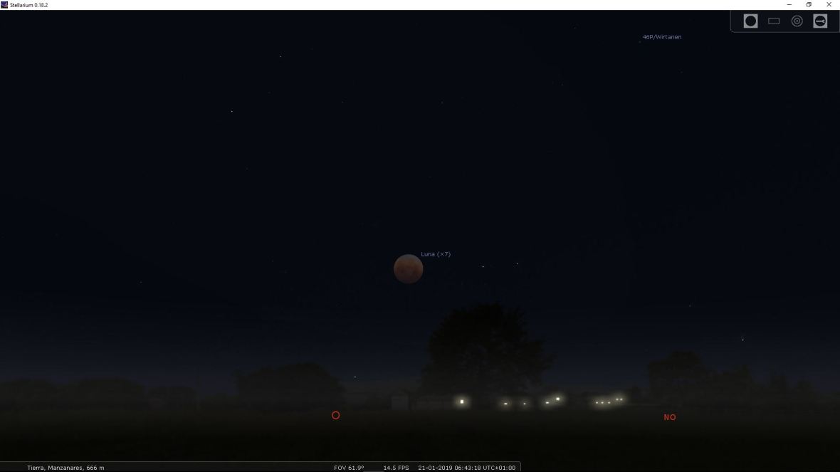 Fin de la fase total del eclipse de Luna