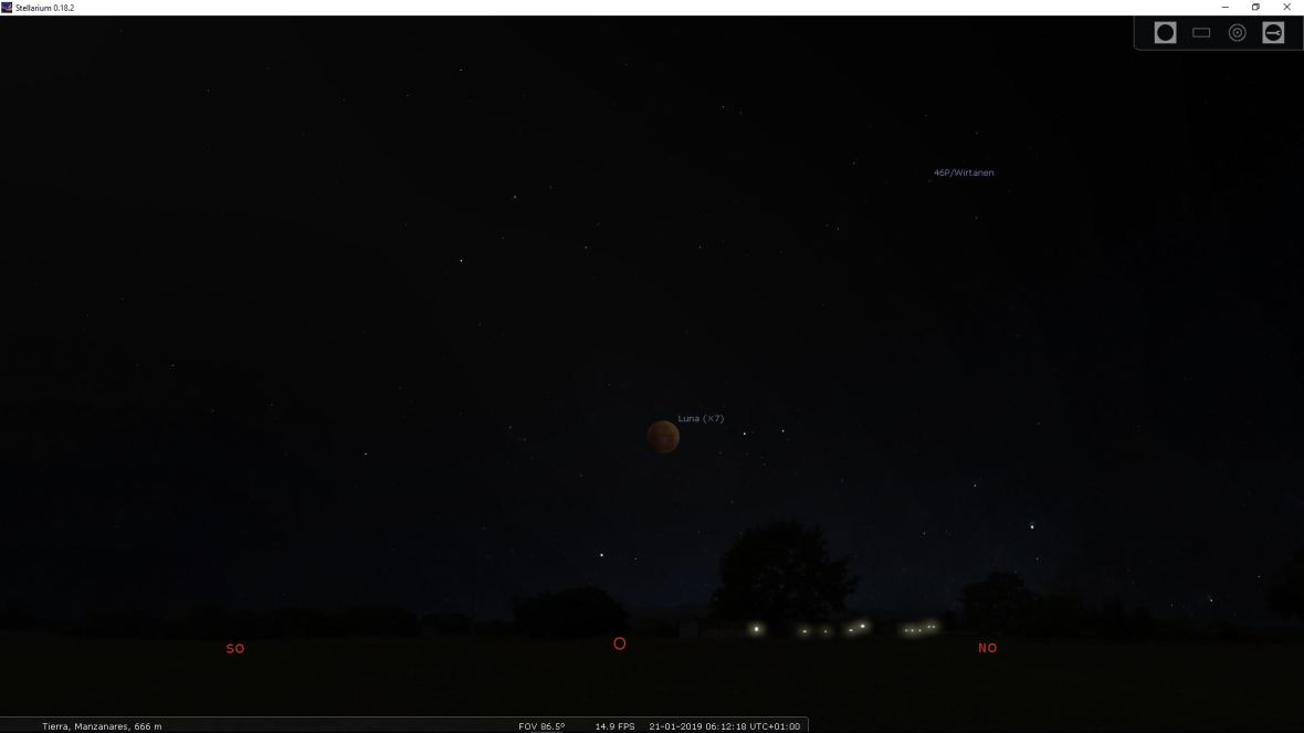 Máximo del eclipse de Luna