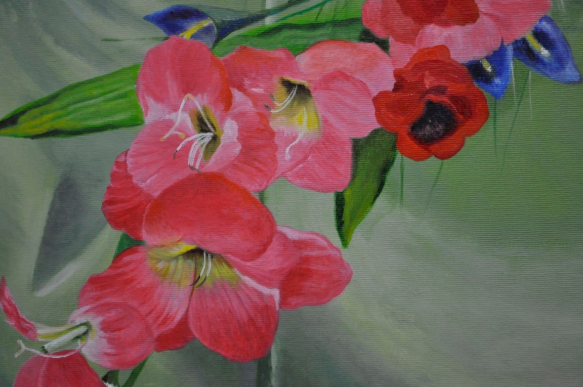 Frutas y Flores (óleo) Detalle 2°