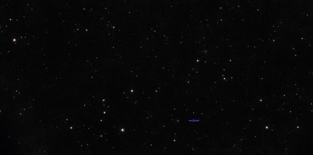 El cometa C/2026 A1 (MAPS) el día 12-3-2026 con una magnitud observada de 10,2 en Cetus, su aproximación a la Tierra será el 6 de abril de 2026