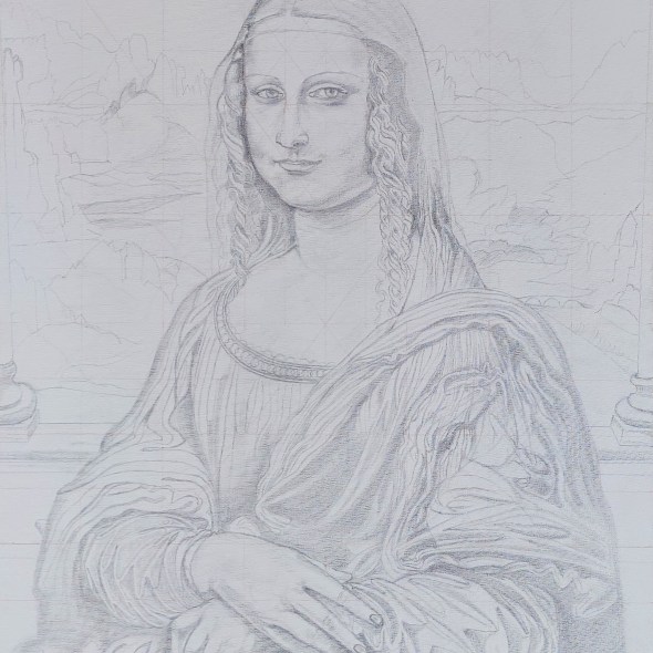Mona Lisa 73,5 x 54 cm. carboncillo